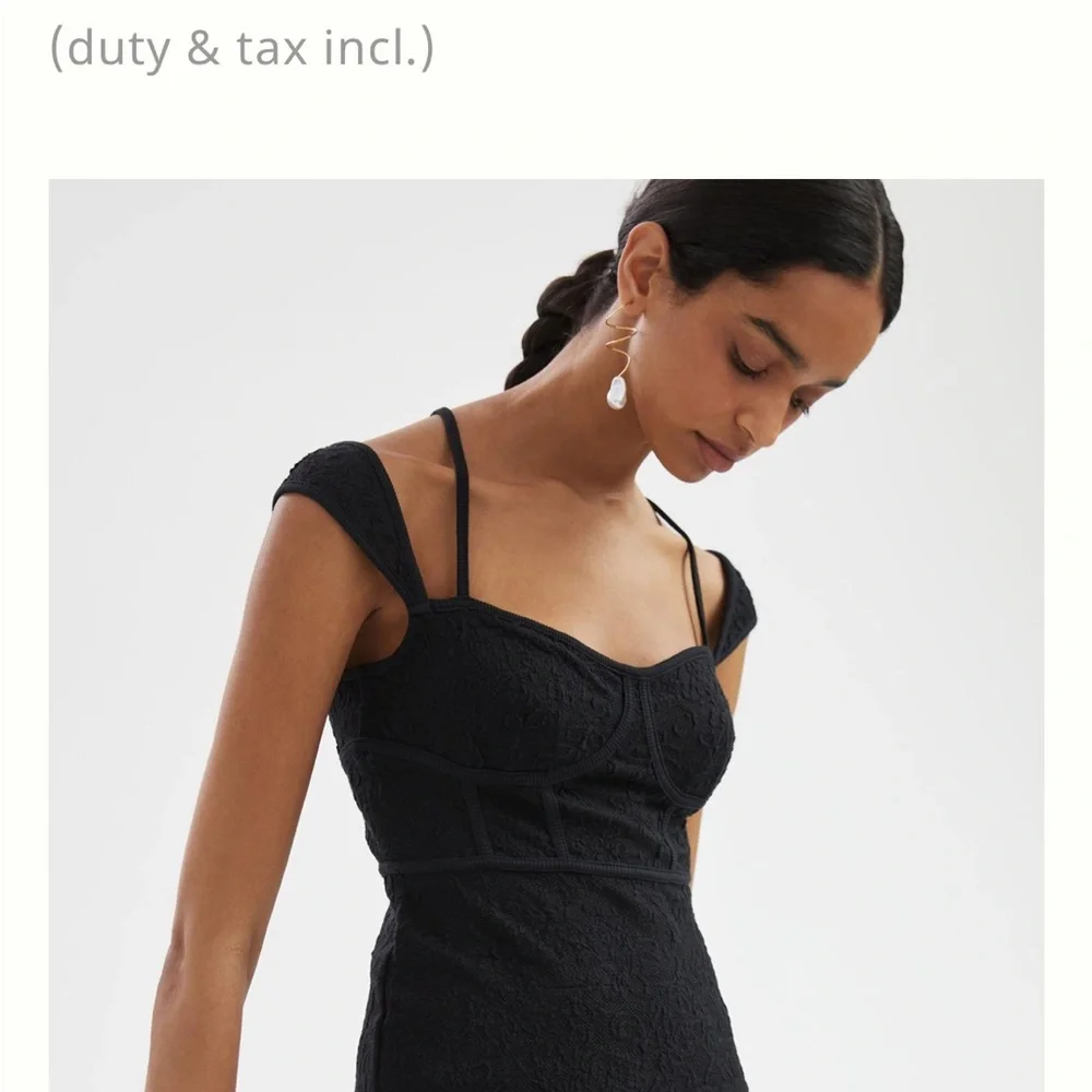 Anthropologie black fitted dress M NWT - Picture 5 of 12